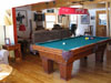 Pool table at Ruffed Grouse Lodge - resort accommodations Phillips Wisconsin