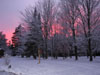 Winter sunset at Ruffed Grouse Lodge in Phillips Wisconsin
